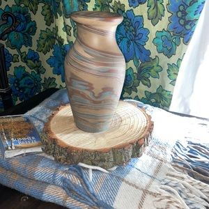 Antique Niloak Mission Swirl Vase 1st Mark 1910-24 8 & 1/4”-1/2” Tall